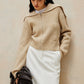 Zipper Pluffy Knit Outerwear