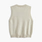 Floral Embroiled Pockets Knit Vest