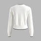 Contrast Trim Bow Decor Knit Outwear