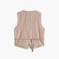 Embroidered Sleeveless Belted Back Vest