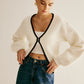 Contrast Trim Clasp Knit Outwear