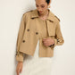 Breasted Lapel Trench Coat
