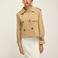 Breasted Lapel Trench Coat
