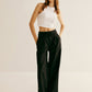 Patchwork High Waist Drawstring Pants