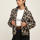Leopard Printed Lapel Winter Coat