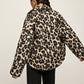 Leopard Printed Lapel Winter Coat
