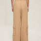 Flap Pockets Wide-Leg Pants