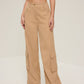 Flap Pockets Wide-Leg Pants