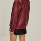 Lapel Zipper Faux Leather Jacket