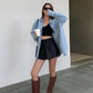 Lapel Pockets Denim Jacket