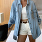 Lapel Pockets Denim Jacket