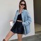 Lapel Pockets Denim Jacket