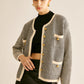 Contrast Trim Pockets Knit Outerwear