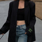Lapel Button Pockets Blazer