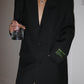 Lapel Button Pockets Blazer