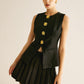 Golden Button Piping Vest