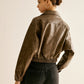 Zipper Faux Leather Jacket