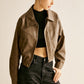 Zipper Faux Leather Jacket