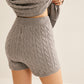 Plain Cable Sweater Shorts