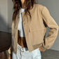 Round Neck Pockets Jacket