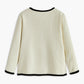 Elegant Contrast Binding Pockets Blazer