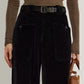 Corduroy Draped Pants Without Belt