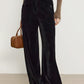 Corduroy Draped Pants Without Belt