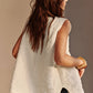 Bow-Decor Zipper Vest