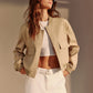 Round Neck Pockets Jacket