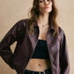 Lapel Zipper PU Leather Short Jacket