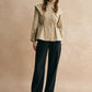 Drawstring Waist Zipper Trench Coat