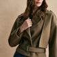 Plain Belted Warm Jacket
