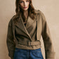 Plain Belted Warm Jacket