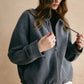 Drawstring Zipper Loose Jacket