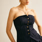 Strapless Wrap Breasted Skinny Vest