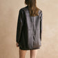 Pockets Faux Leather Blazer