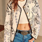 Boheme Printed Piping Winter Coat