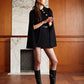 Golden Button Pockets Belted Cloak