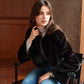 Round Neck Soft Faux Fur Coat