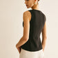 Round Neck Metal-Detail Vest