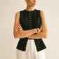 Round Neck Metal-Detail Vest