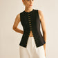 Round Neck Metal-Detail Vest