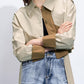 Two Tone Buckle Belted Trench Coat