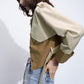 Two Tone Buckle Belted Trench Coat