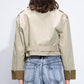 Two Tone Buckle Belted Trench Coat