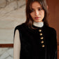 Round Neck Button Faux Fur Vest