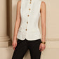 Stand Collar Golden Button Vest
