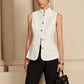 Stand Collar Golden Button Vest
