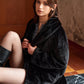 Ultra Warm Draped Faux Fur Coat
