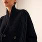 Ribbed Lapel Button Knit Outerwear